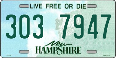 NH license plate 3037947