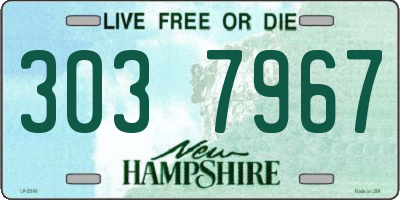 NH license plate 3037967