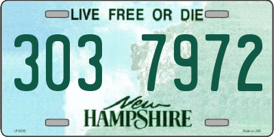 NH license plate 3037972