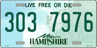 NH license plate 3037976