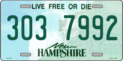 NH license plate 3037992