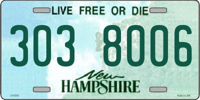 NH license plate 3038006