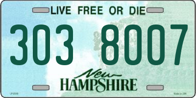 NH license plate 3038007