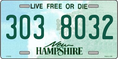 NH license plate 3038032