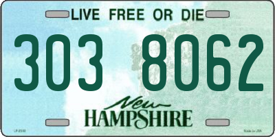 NH license plate 3038062