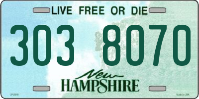 NH license plate 3038070
