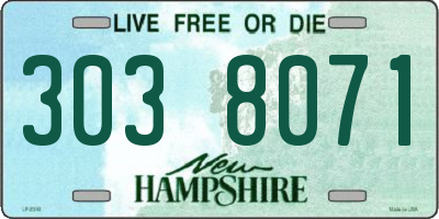 NH license plate 3038071