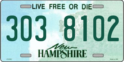 NH license plate 3038102