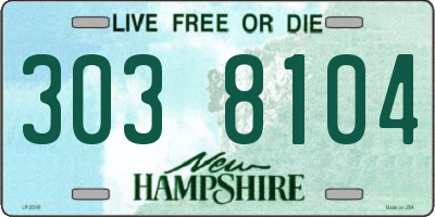 NH license plate 3038104