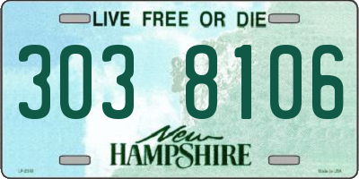 NH license plate 3038106