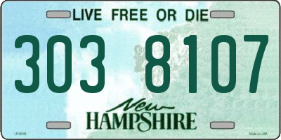 NH license plate 3038107