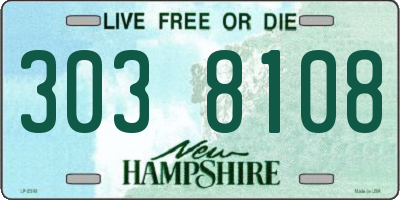 NH license plate 3038108