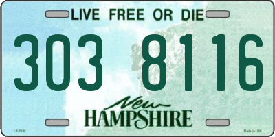 NH license plate 3038116