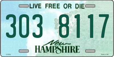 NH license plate 3038117