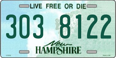 NH license plate 3038122