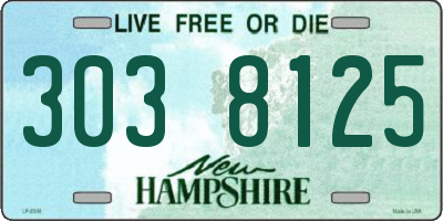 NH license plate 3038125