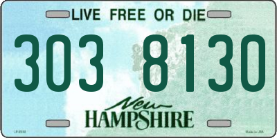 NH license plate 3038130
