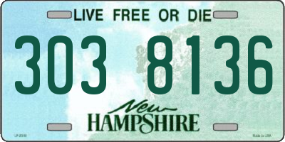NH license plate 3038136