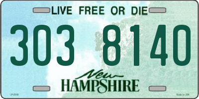 NH license plate 3038140