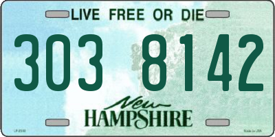 NH license plate 3038142