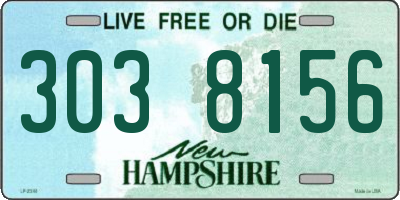 NH license plate 3038156