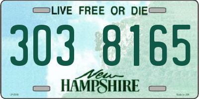 NH license plate 3038165
