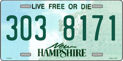 NH license plate 3038171