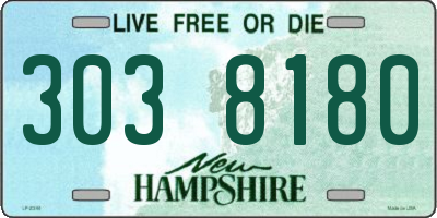 NH license plate 3038180