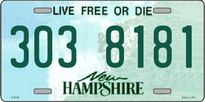 NH license plate 3038181