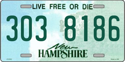 NH license plate 3038186