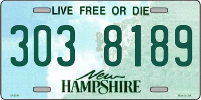 NH license plate 3038189