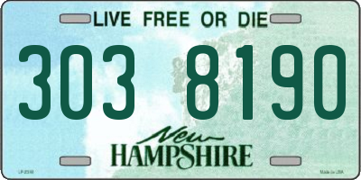 NH license plate 3038190
