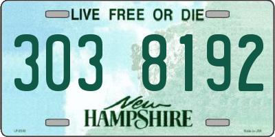 NH license plate 3038192