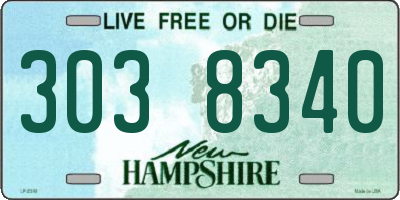 NH license plate 3038340
