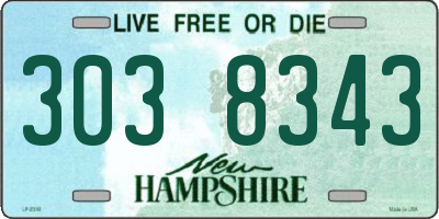 NH license plate 3038343