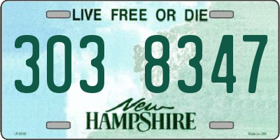 NH license plate 3038347