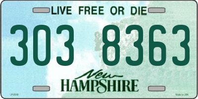 NH license plate 3038363