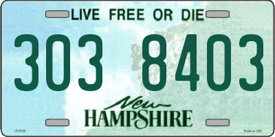 NH license plate 3038403