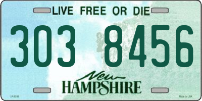NH license plate 3038456