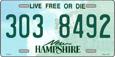 NH license plate 3038492