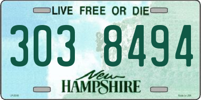 NH license plate 3038494