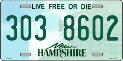 NH license plate 3038602