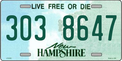 NH license plate 3038647