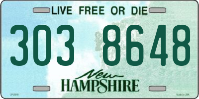 NH license plate 3038648