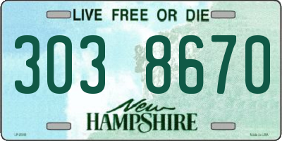 NH license plate 3038670