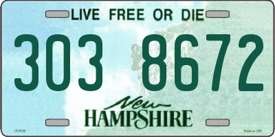 NH license plate 3038672