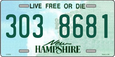 NH license plate 3038681
