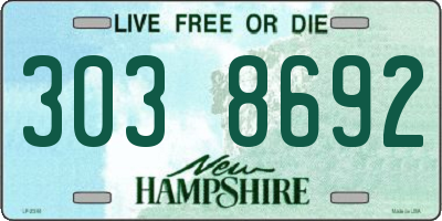 NH license plate 3038692