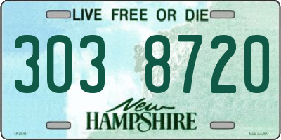 NH license plate 3038720