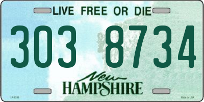 NH license plate 3038734
